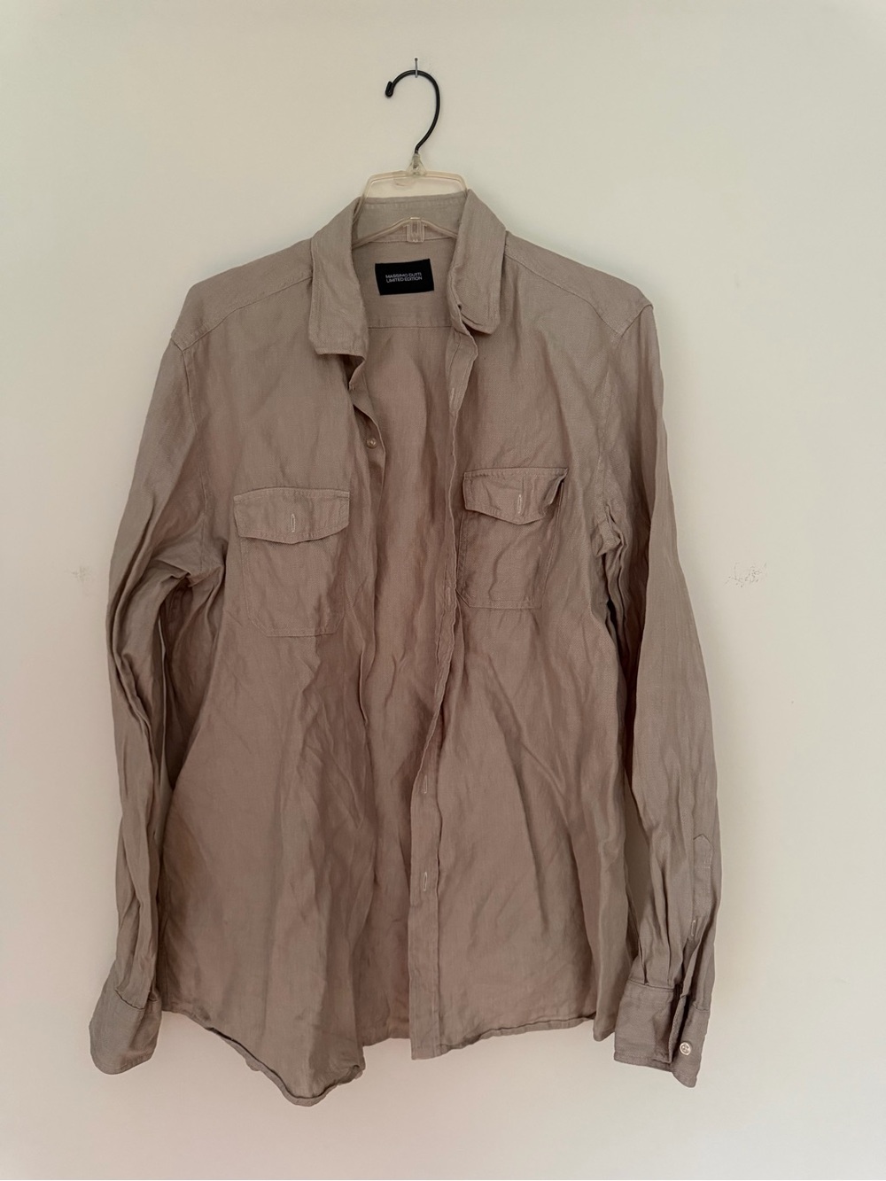 Linen-Blend Utility Shirt Jacket - Taupe
